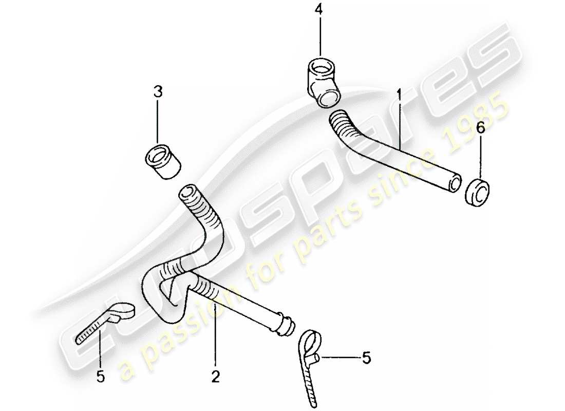 porsche 996 gt3 (2004) water drain pipe - mount - sound absorber - heater - air conditioner part diagram