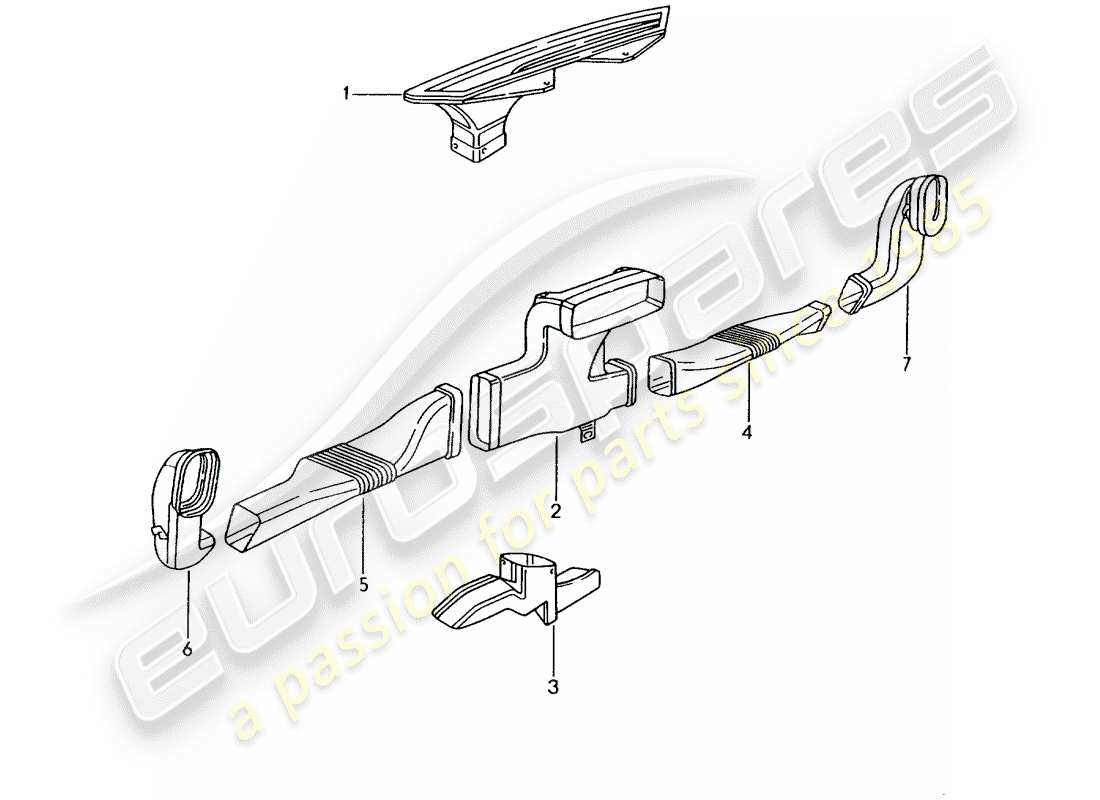 porsche 996 gt3 (2004) heater - air distributor part diagram