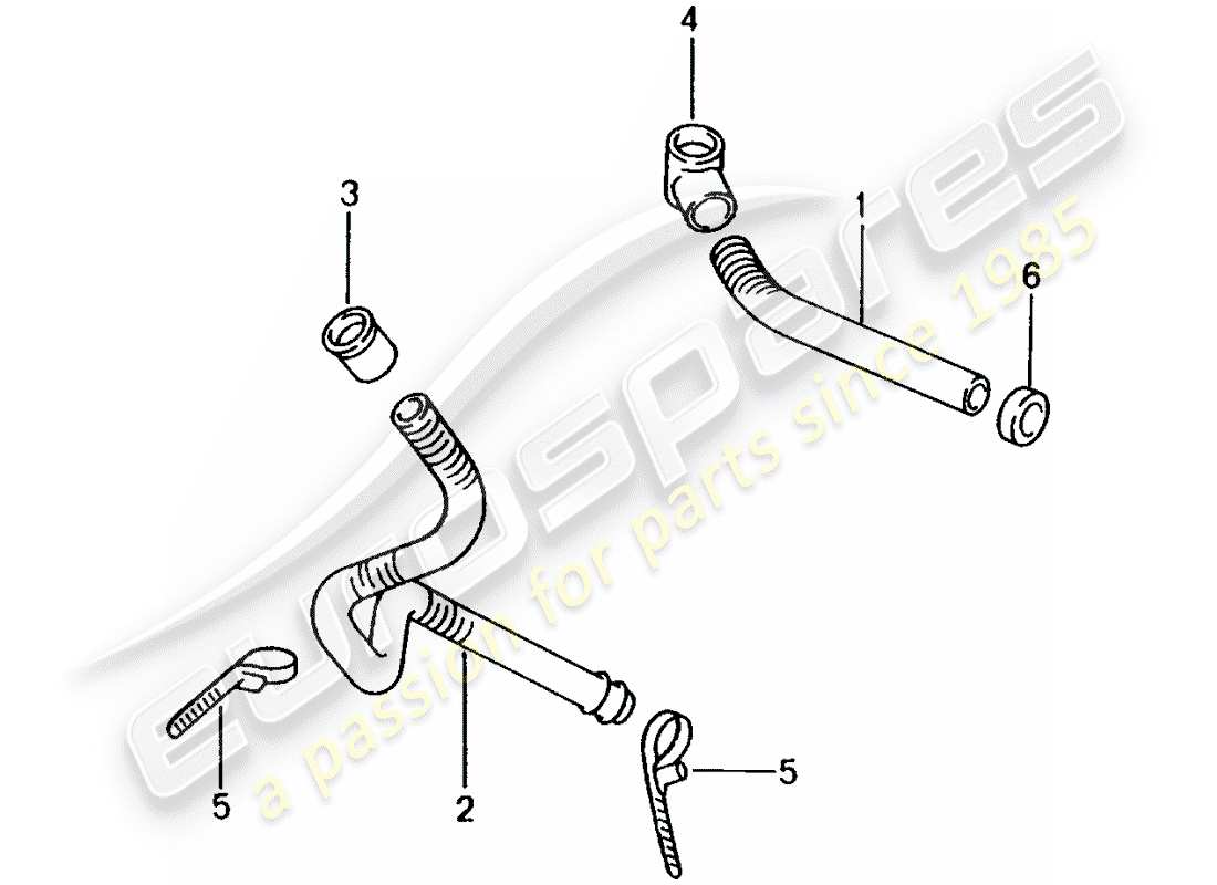 porsche 996 (2002) water drain pipe - fasteners - sound absorber - heater - air distribution housing part diagram