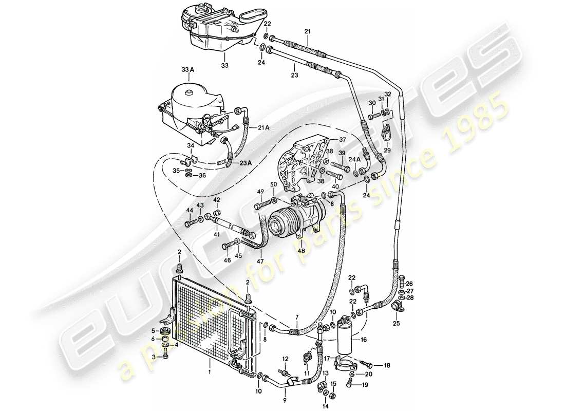 porsche 944 (1982) air conditioner part diagram