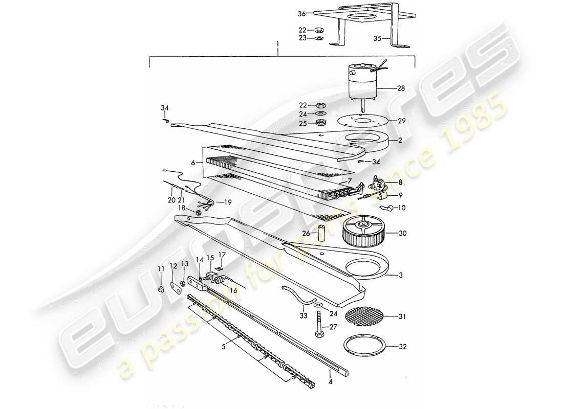 porsche 911/912 (1968) evaporator - air conditioner - d >> - mj 1968 part diagram