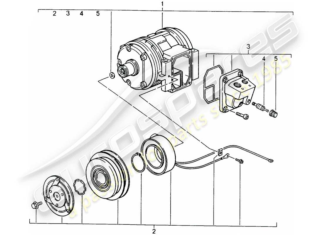 porsche 993 (1994) compressor part diagram