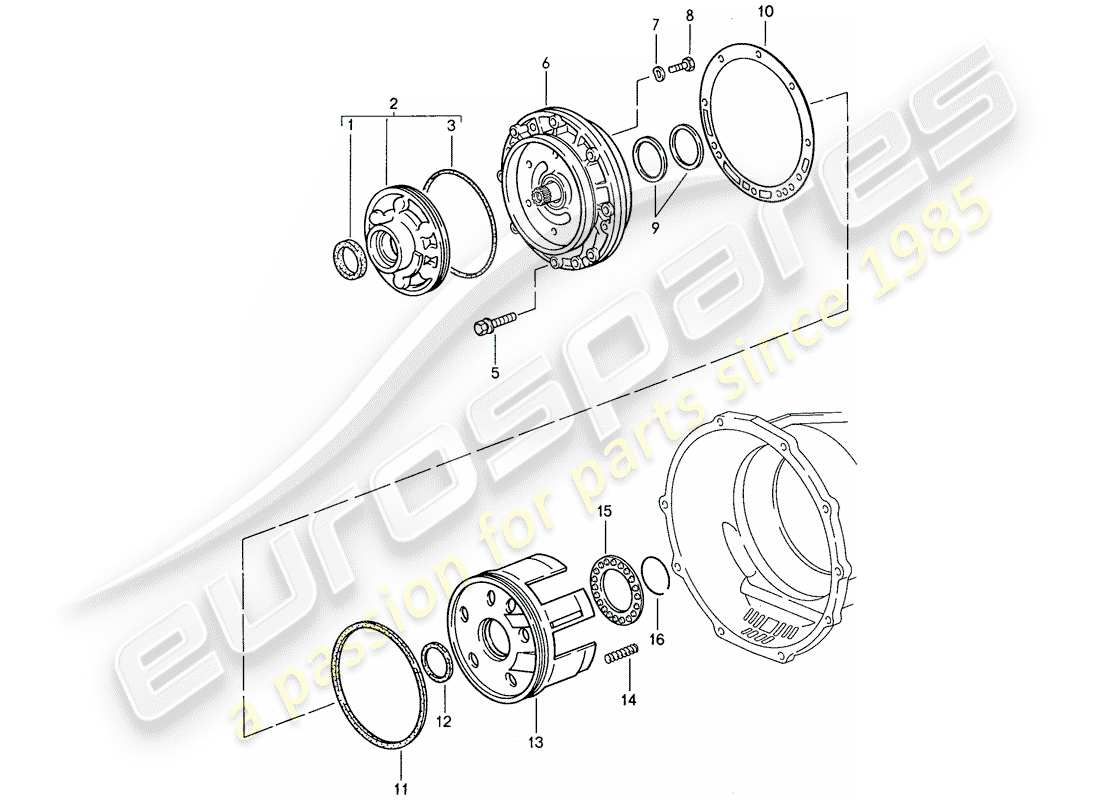 porsche 928 (1989) automatic transmission - primary pump part diagram