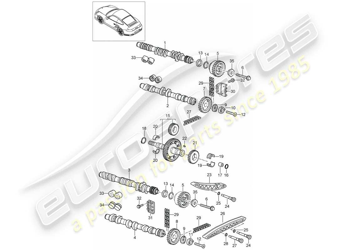 porsche 997 t/gt2 (2009) valve control part diagram