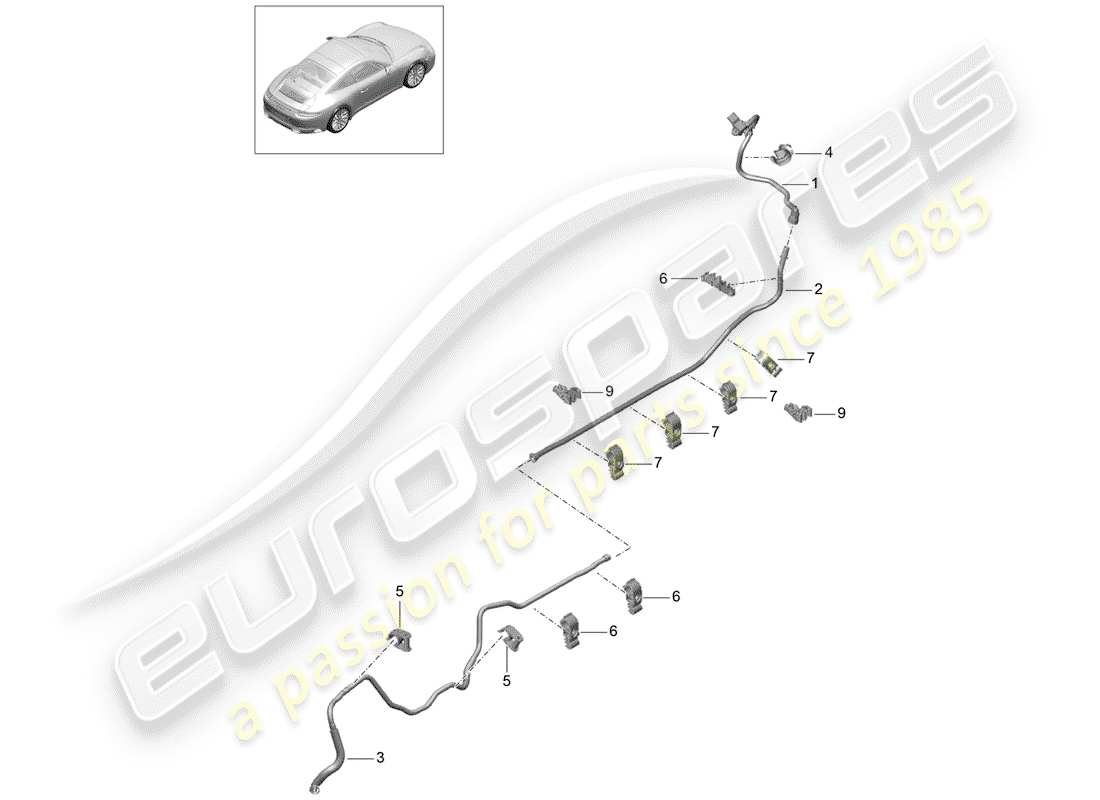 porsche 991 gen. 2 (2020) vacuum line part diagram