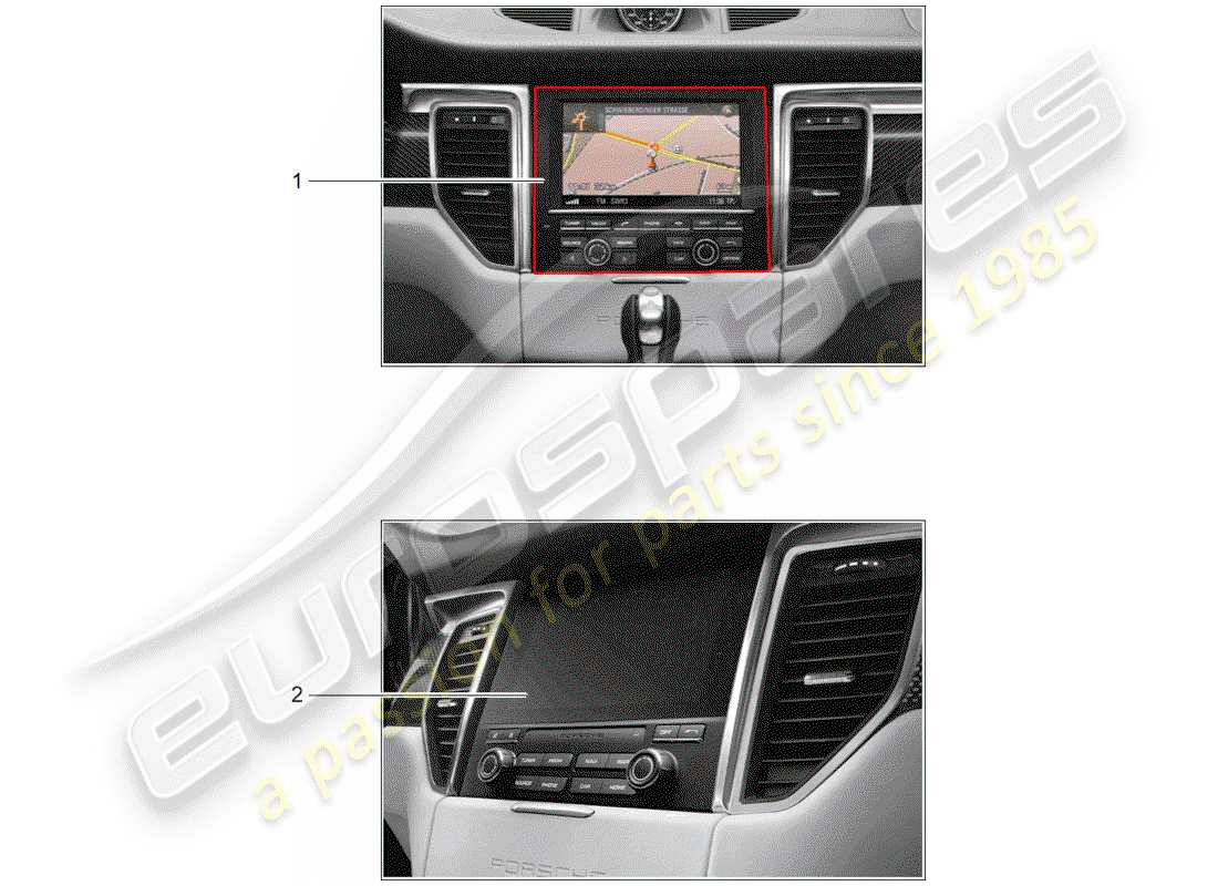 porsche tequipment macan (2018) navigation system part diagram