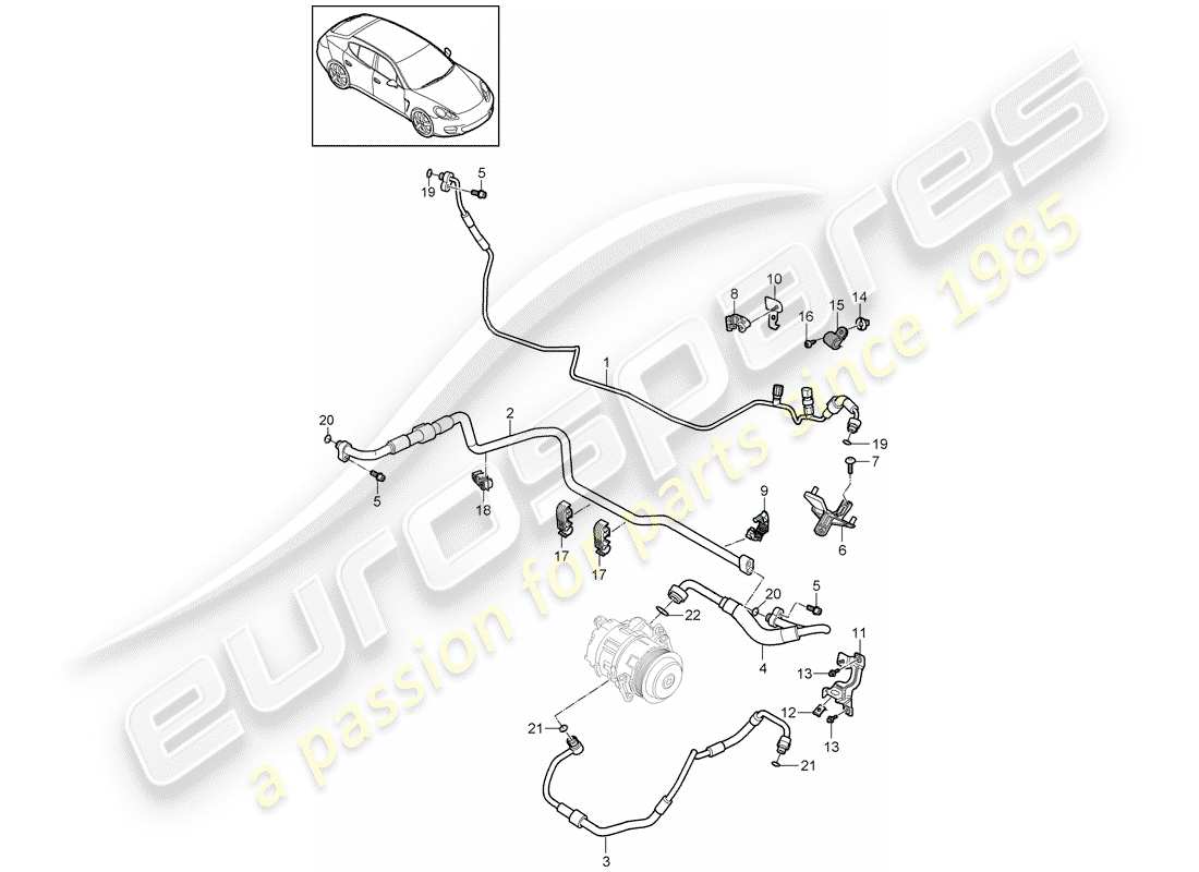 porsche panamera 970 (2012) refrigerant circuit part diagram