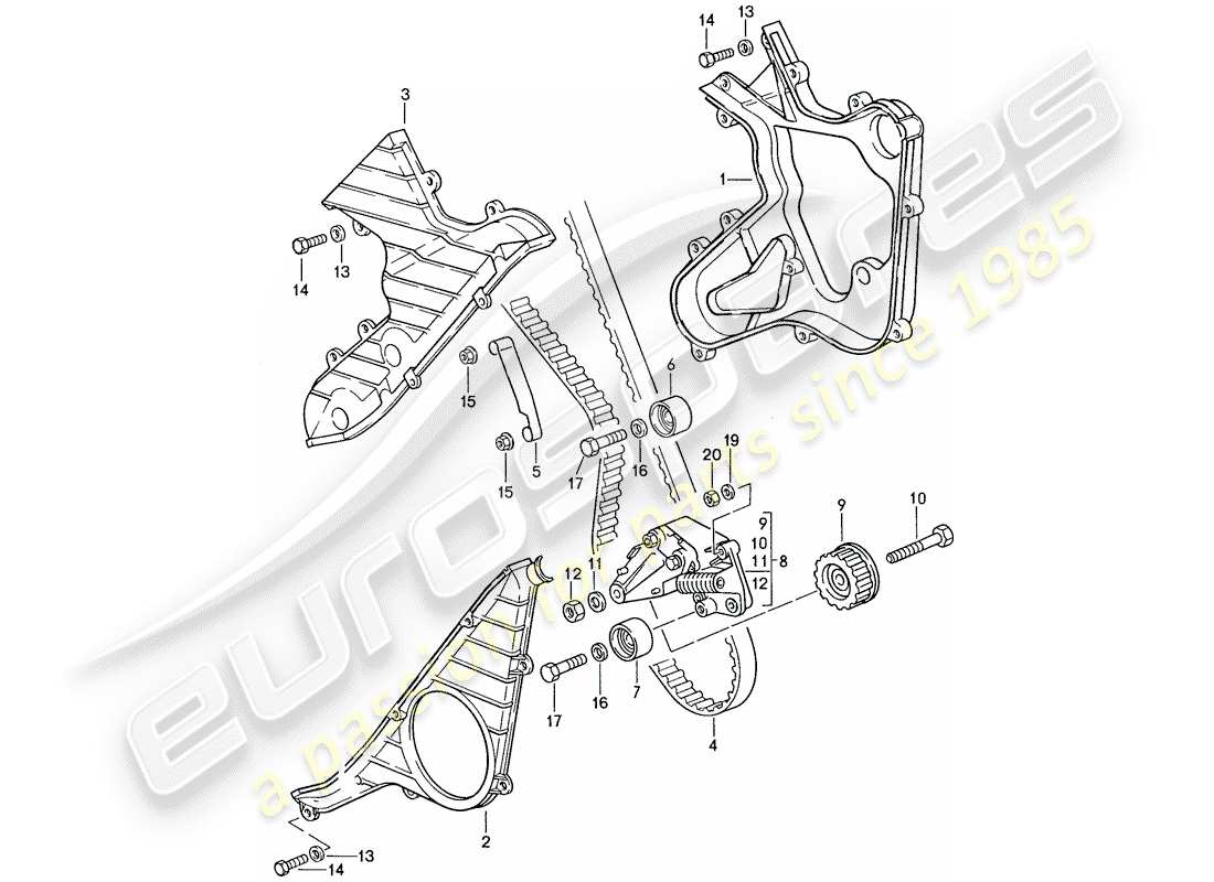 porsche 944 (1990) driving mechanism - camshaft part diagram