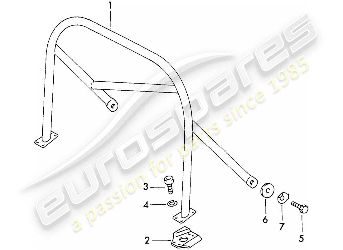 porsche 911 (1970) roll bar part diagram