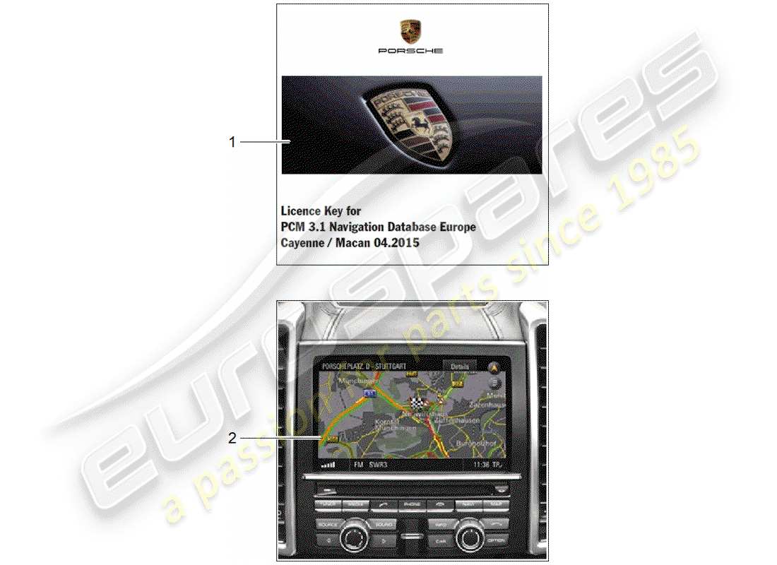 porsche tequipment macan (2019) navigation system part diagram