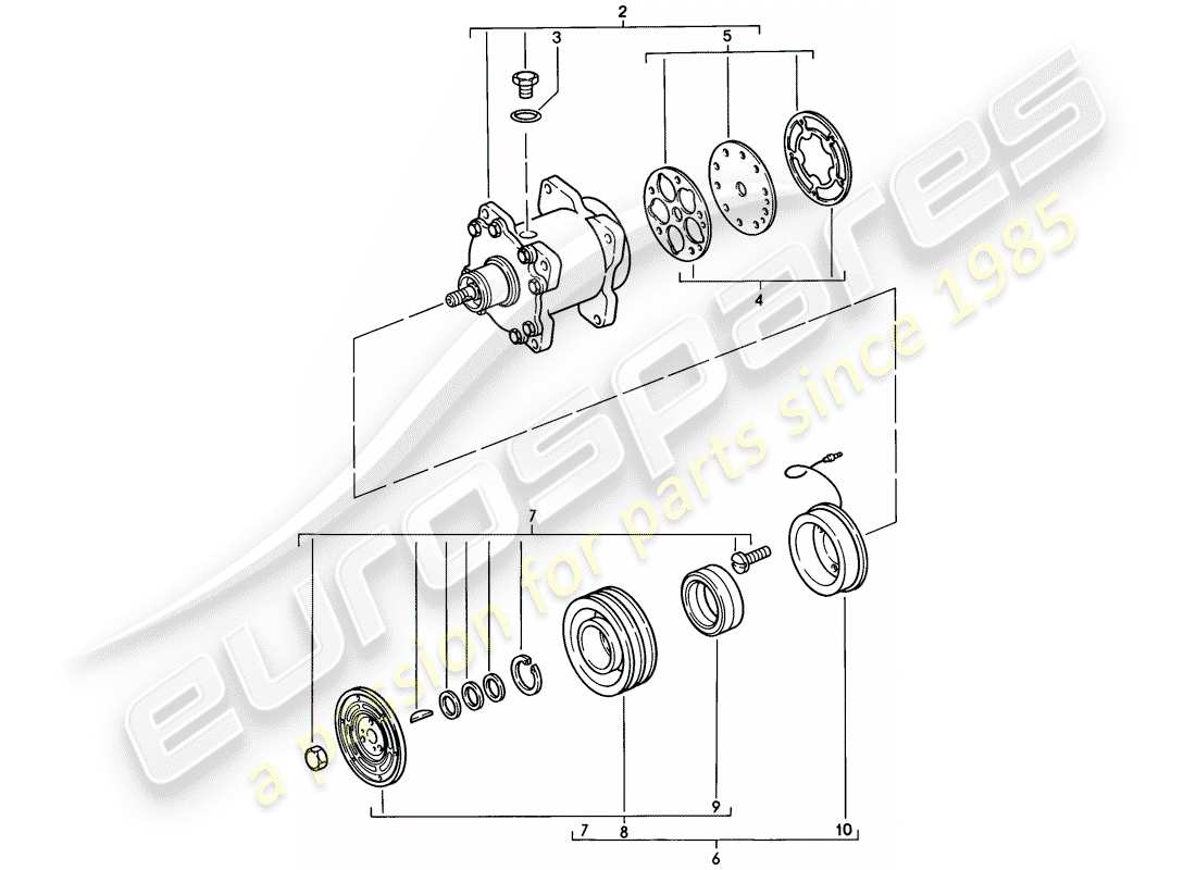 porsche 924 (1979) compressor - d >> - mj 1978 part diagram