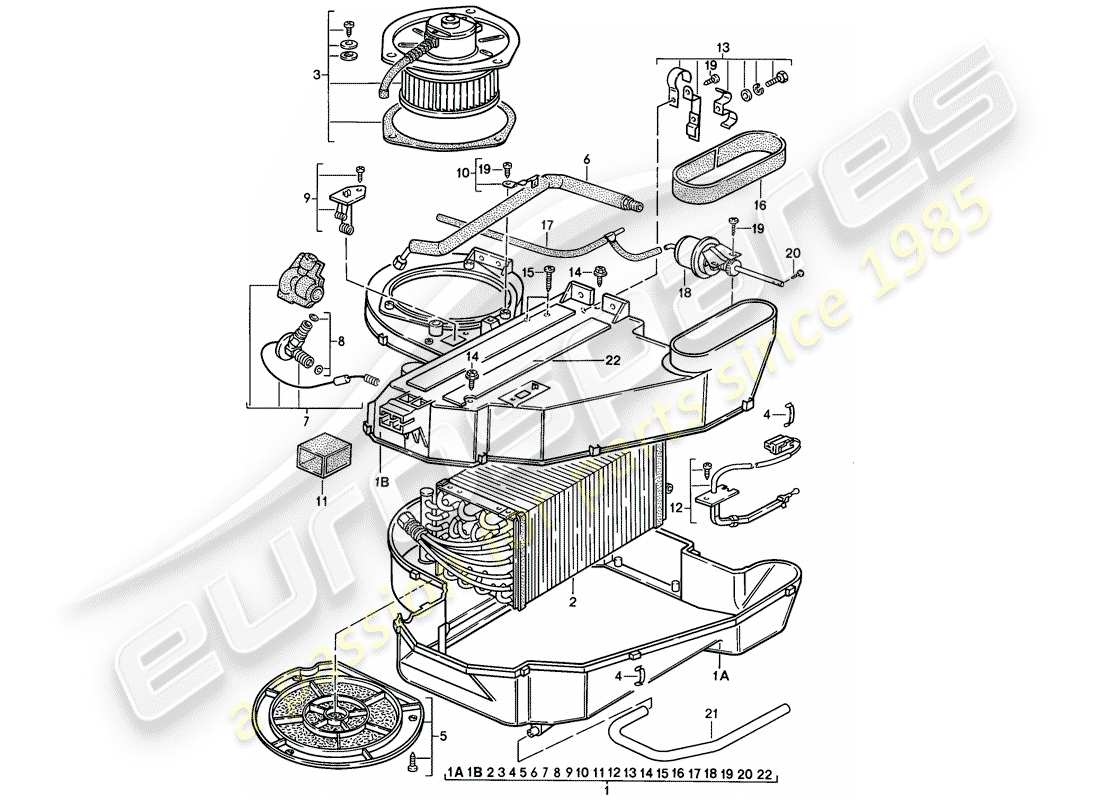 porsche 924s (1987) air conditioner part diagram