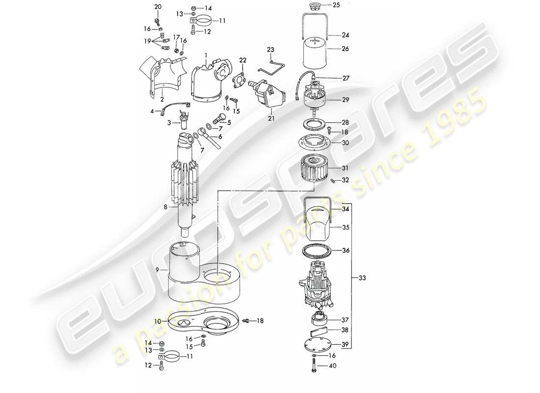 porsche 911/912 (1965) single parts - heater - - webasto - - d >> - mj 1968 part diagram