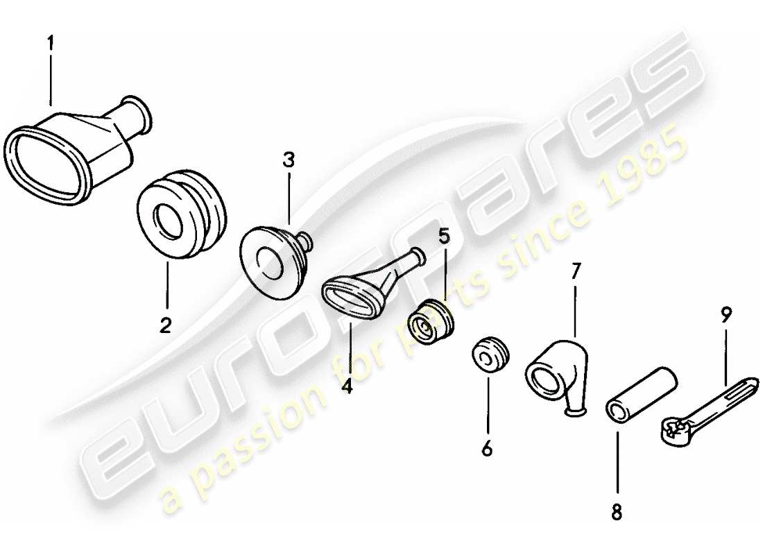 porsche 924s (1986) grommet - tie wrap part diagram