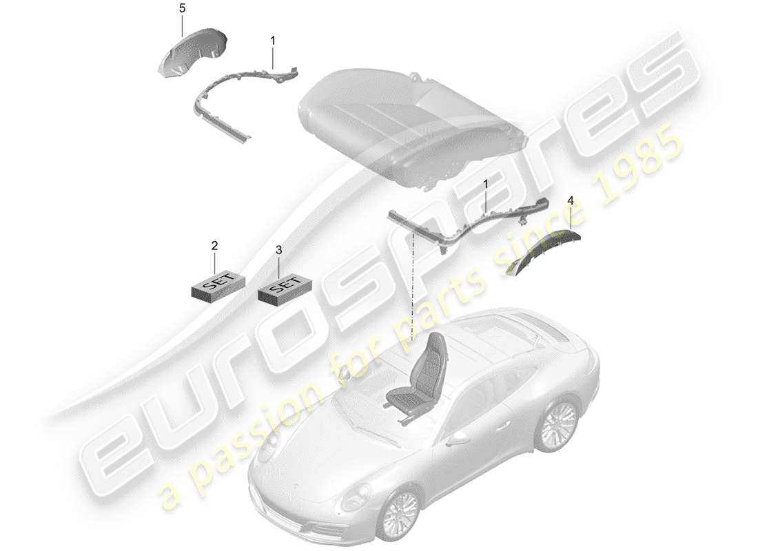 a part diagram from the porsche 991 gen. 2 (2019) parts catalogue