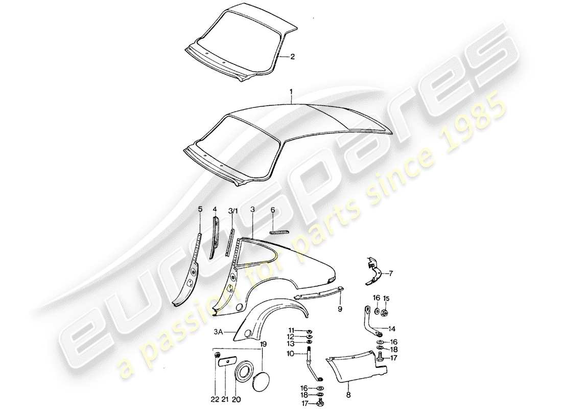 a part diagram from the porsche 911 turbo parts catalogue