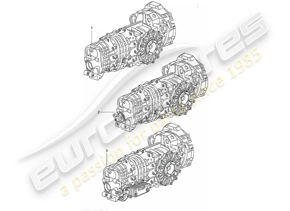 a part diagram from the porsche replacement catalogue (2010) parts catalogue