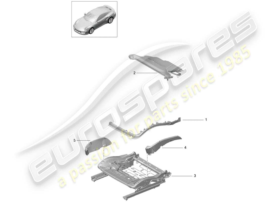 a part diagram from the porsche 991 turbo (2020) parts catalogue