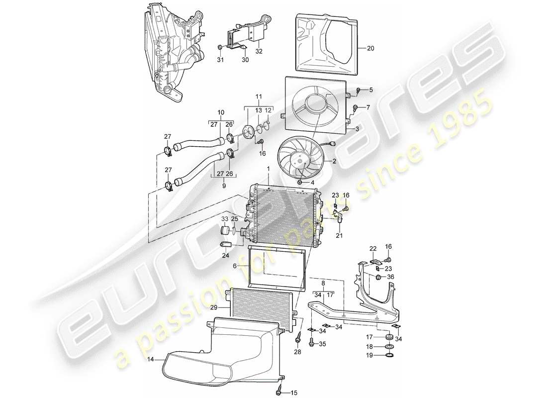 a part diagram from the porsche boxster 987 (2005) parts catalogue