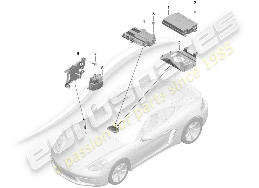 a part diagram from the porsche 718 cayman (2017) parts catalogue