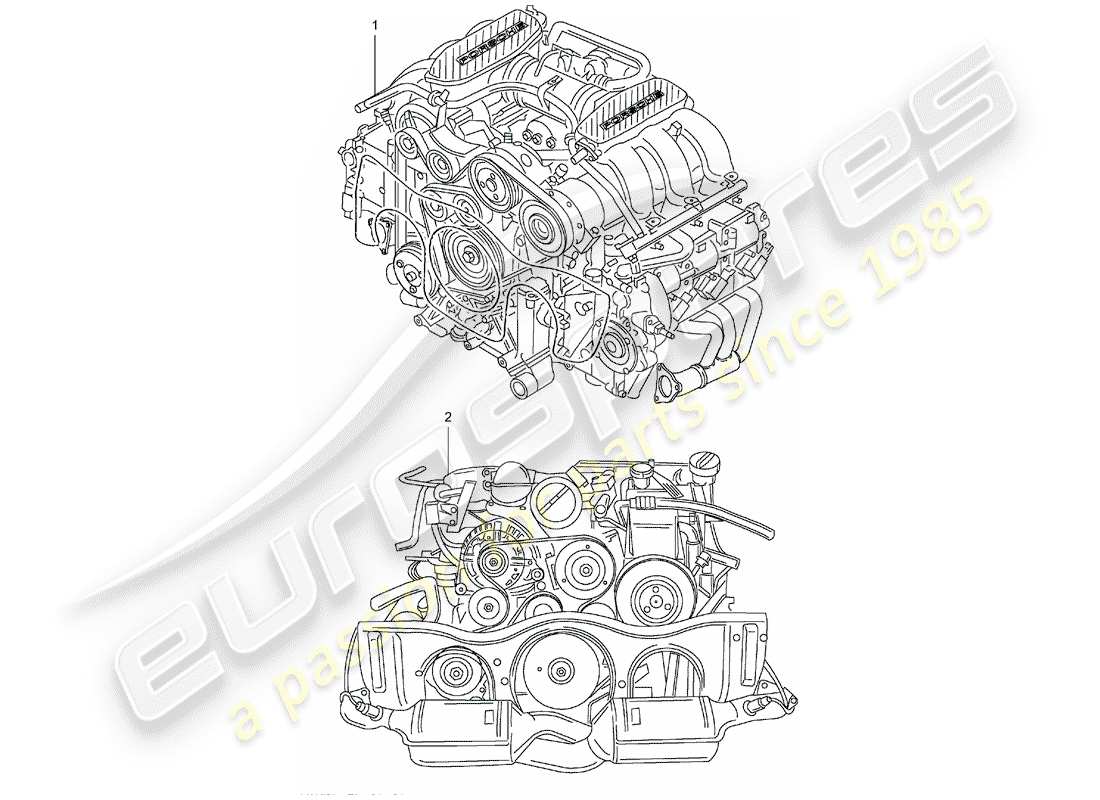 porsche replacement catalogue (2000) replacement engine part diagram