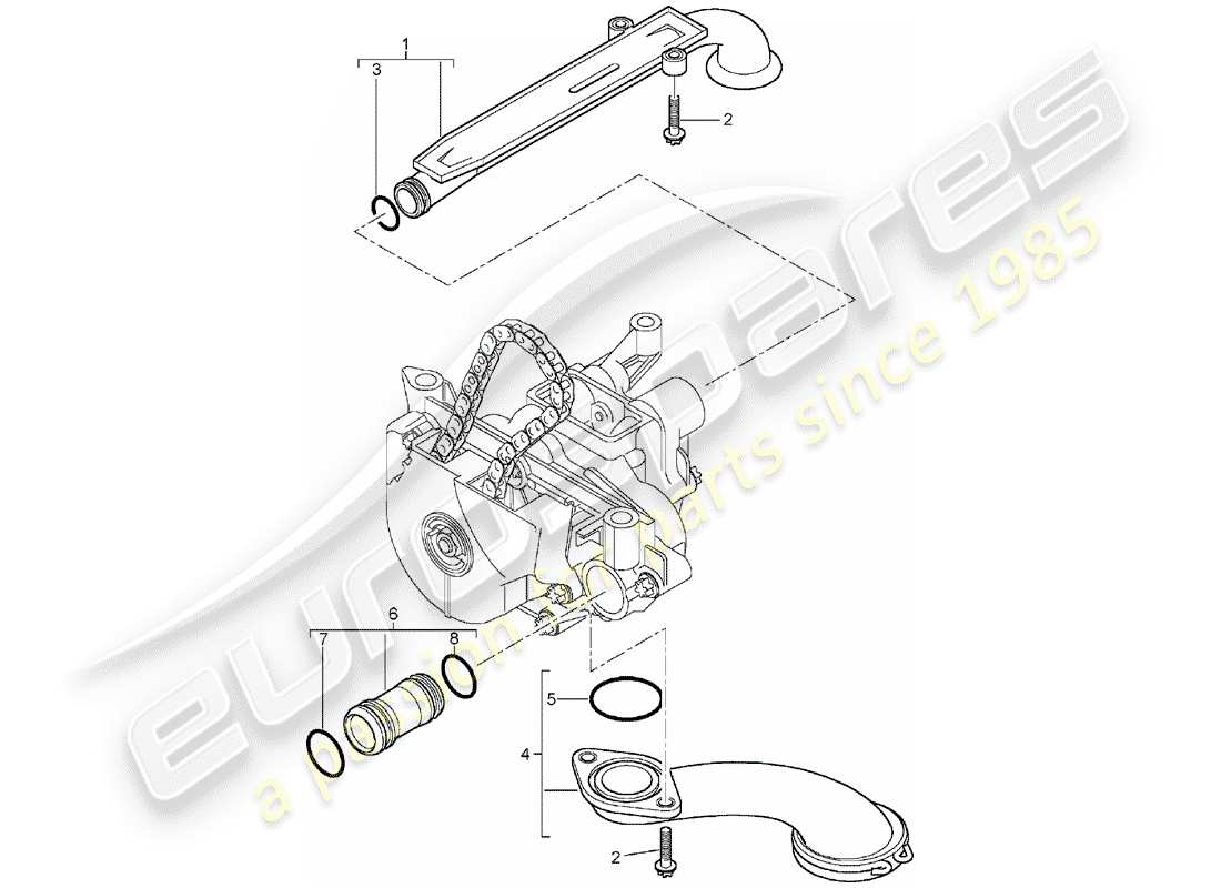 porsche cayenne (2005) oil pump part diagram