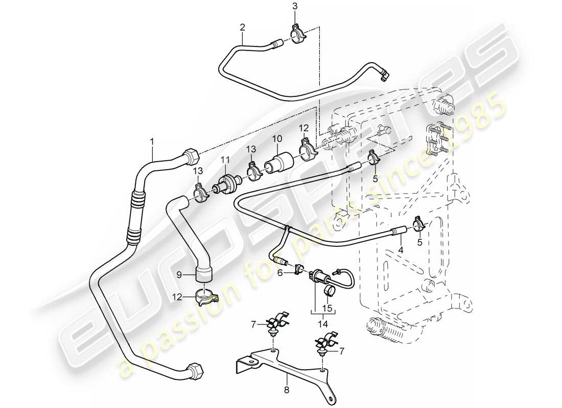 porsche 997 gt3 (2010) lines part diagram