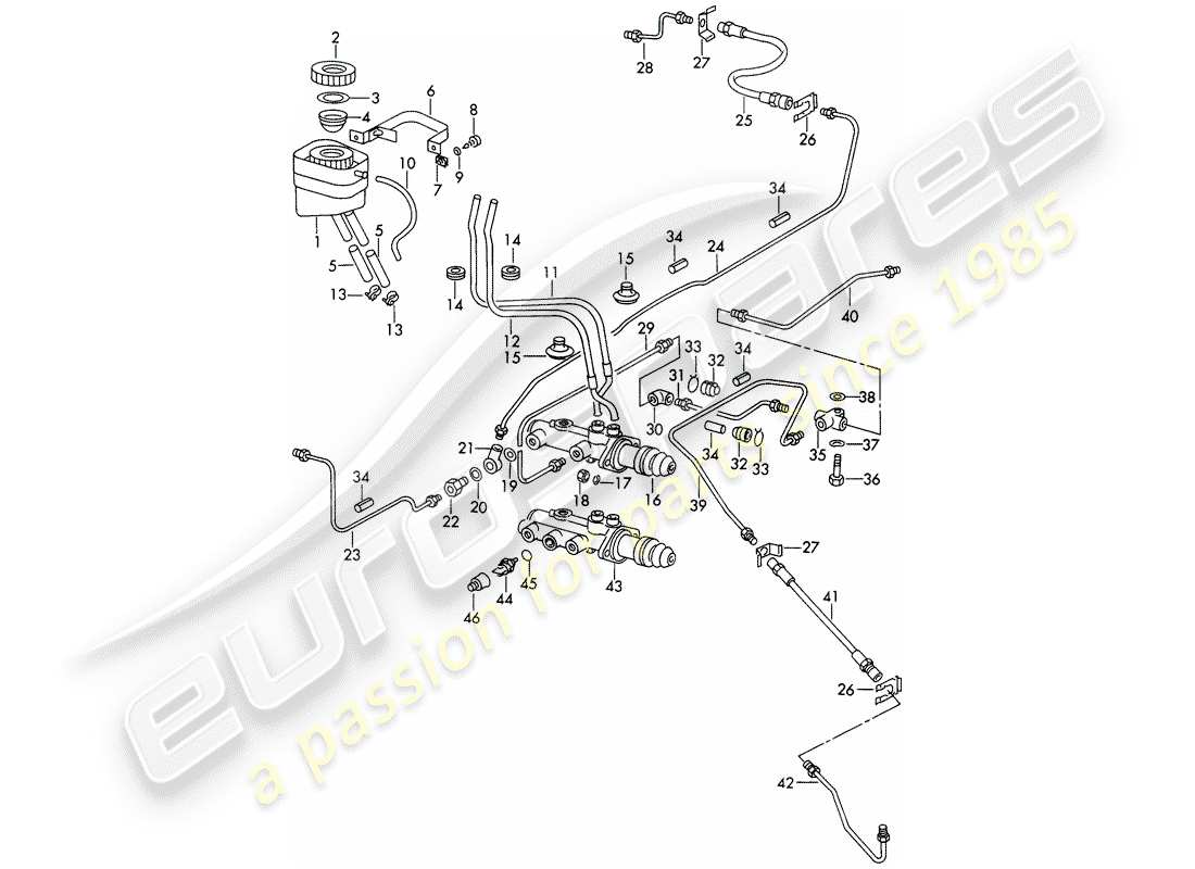 porsche 911/912 (1966) reservoir for - brake fluid - brake master cylinder - d - mj 1969>> - mj 1969 part diagram