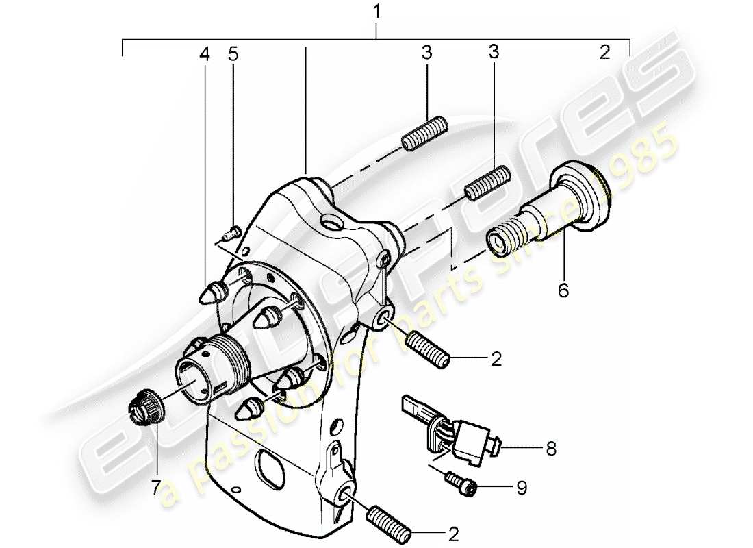 porsche carrera gt (2005) wheel carrier part diagram