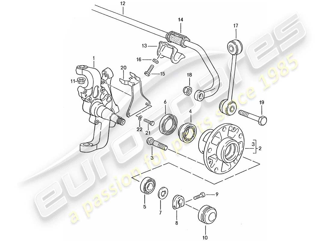 porsche 928 (1989) steering knuckle - lubricants part diagram