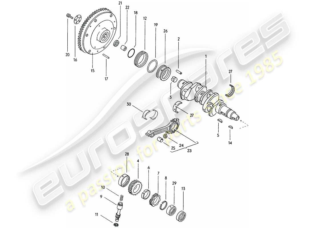 porsche 914 (1974) crankshaft part diagram