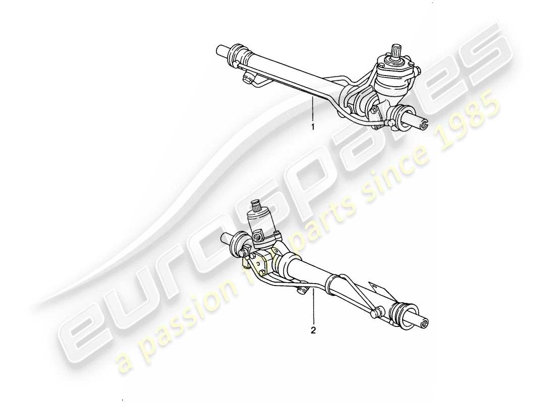 porsche replacement catalogue (1990) steering gear part diagram