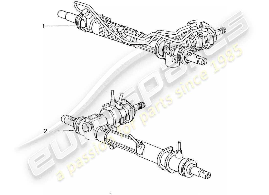 porsche replacement catalogue (1990) steering gear part diagram