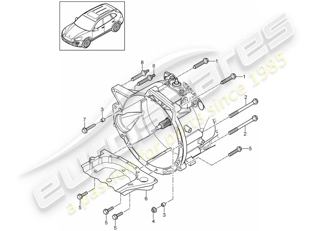 porsche cayenne e2 (2018) mounting parts for engine and part diagram