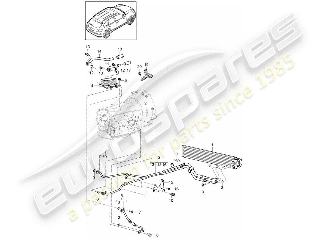 porsche cayenne e2 (2018) tiptronic part diagram