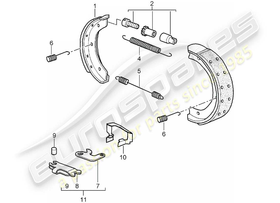 porsche boxster 987 (2007) handbrake part diagram