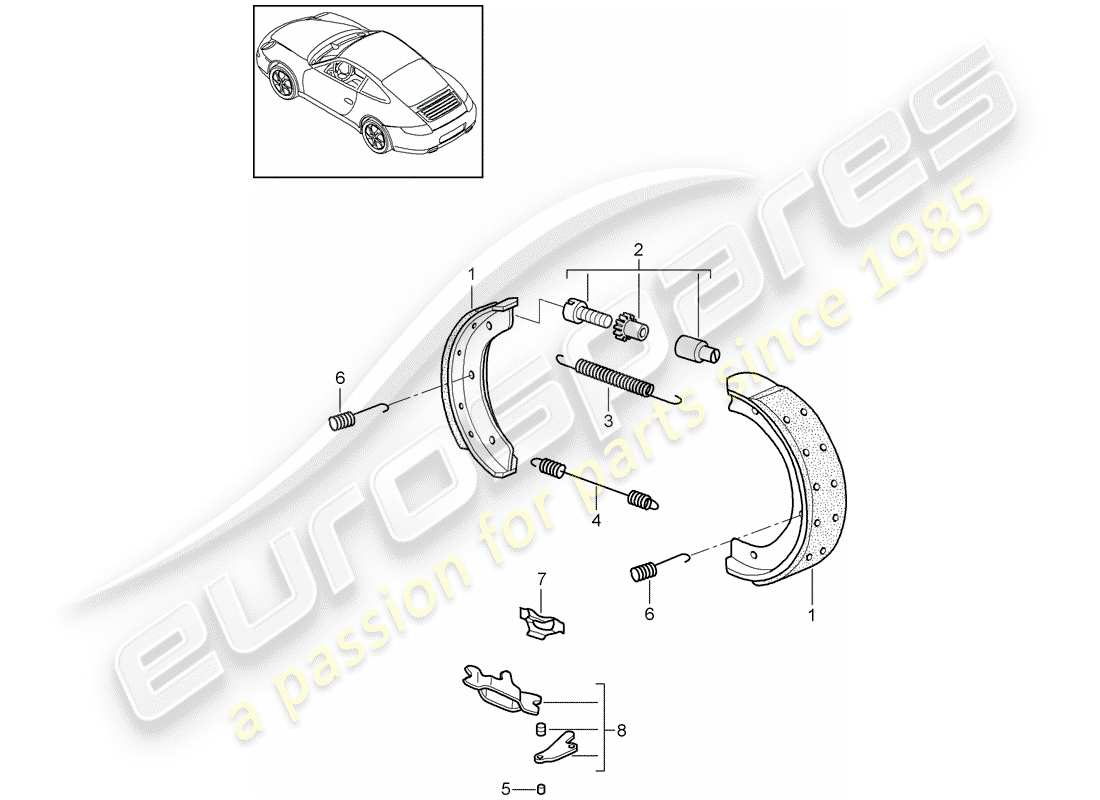 porsche 997 gen. 2 (2010) handbrake part diagram