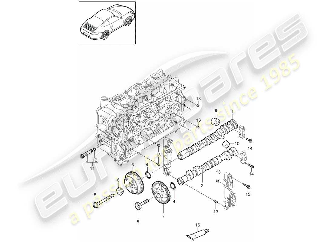 porsche 997 gen. 2 (2011) camshaft part diagram