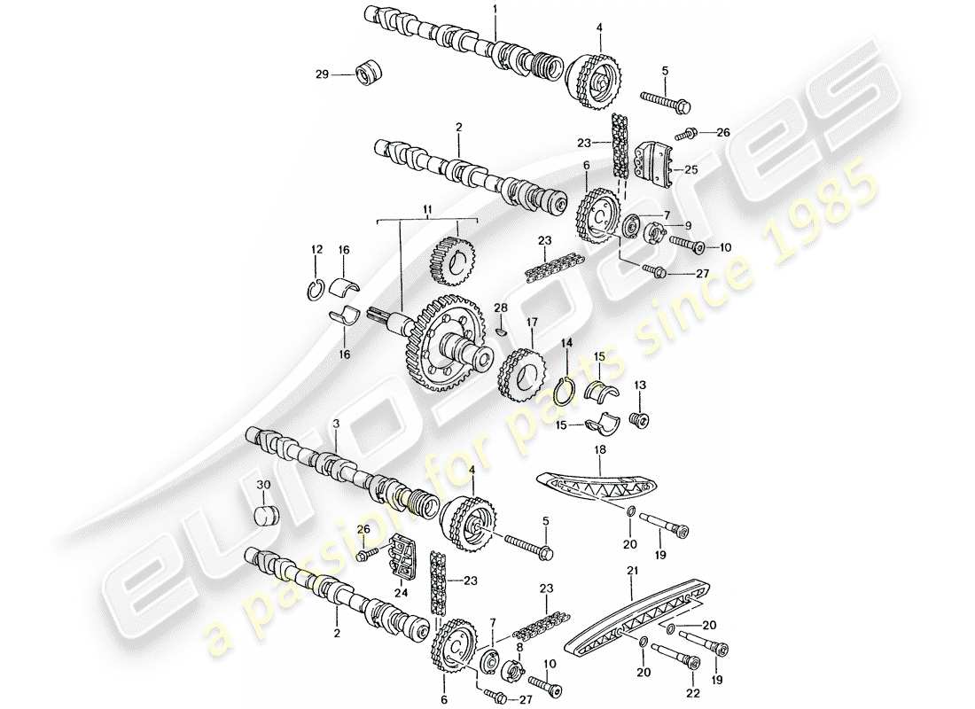 porsche 996 t/gt2 (2004) valve control part diagram