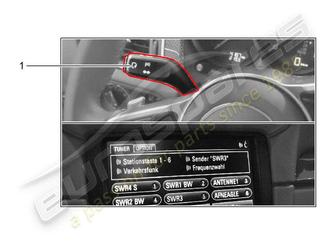 porsche tequipment panamera (2017) language selection part diagram