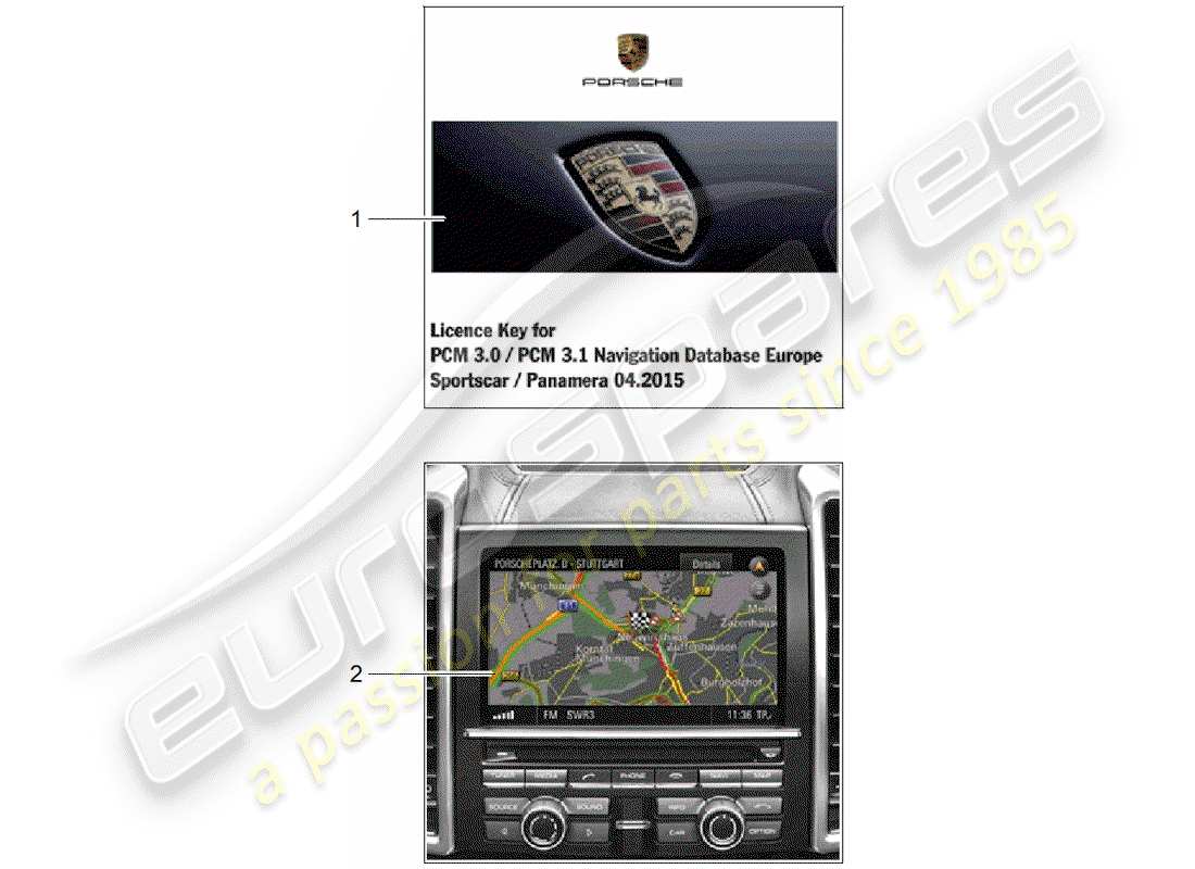 porsche tequipment panamera (2020) software part diagram