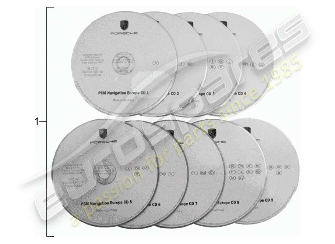 porsche tequipment catalogue (2012) navigation part diagram