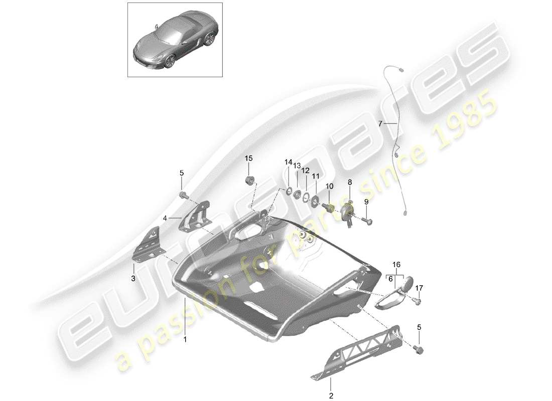 porsche boxster 981 (2014) seat part diagram