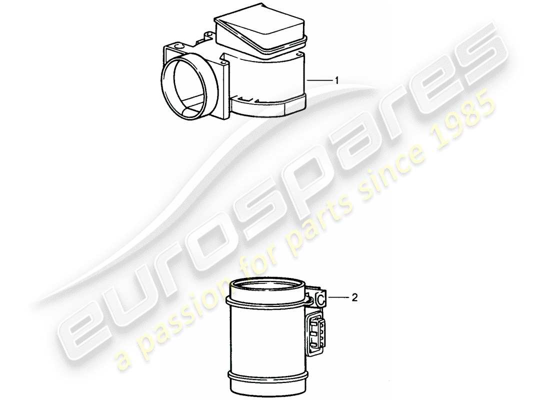 porsche replacement catalogue (1997) mass air flow sensor part diagram