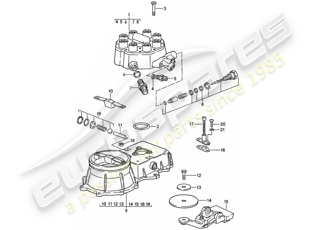 porsche 928 (1985) k-jetronic - 1 - mixture control unit - d - mj 1983>> - mj 1983 part diagram