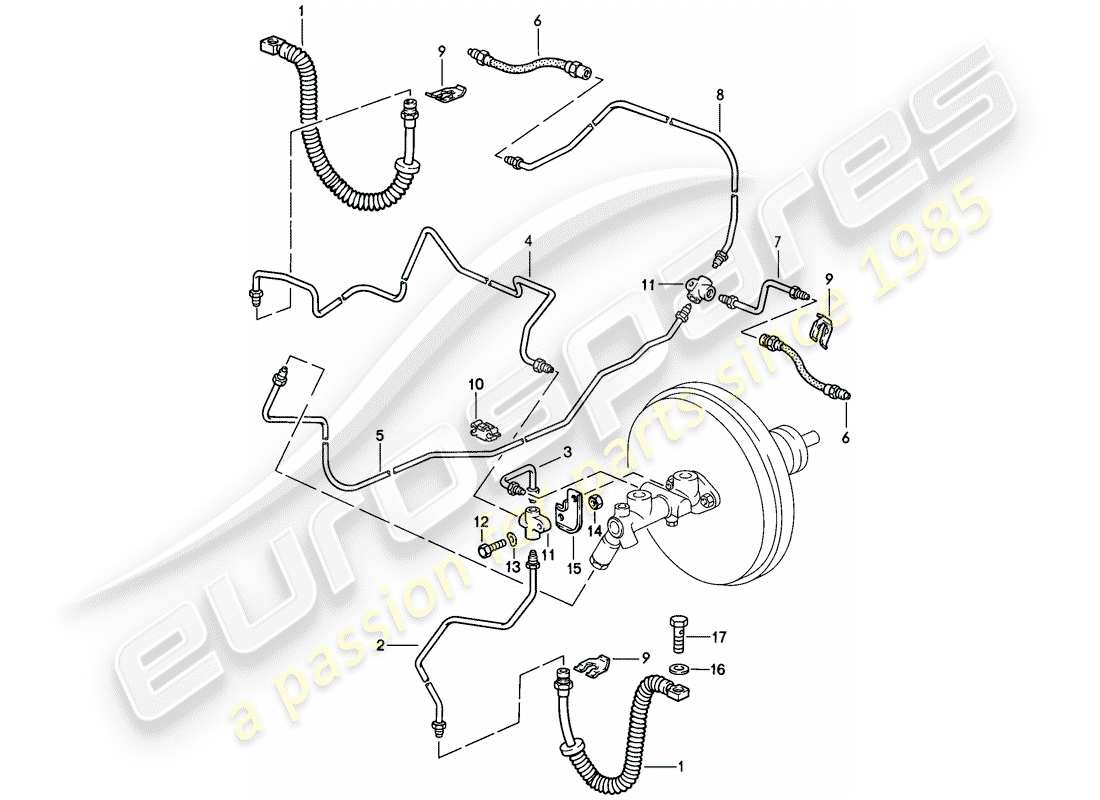 porsche 928 (1984) brake lines - d - mj 1984>> part diagram