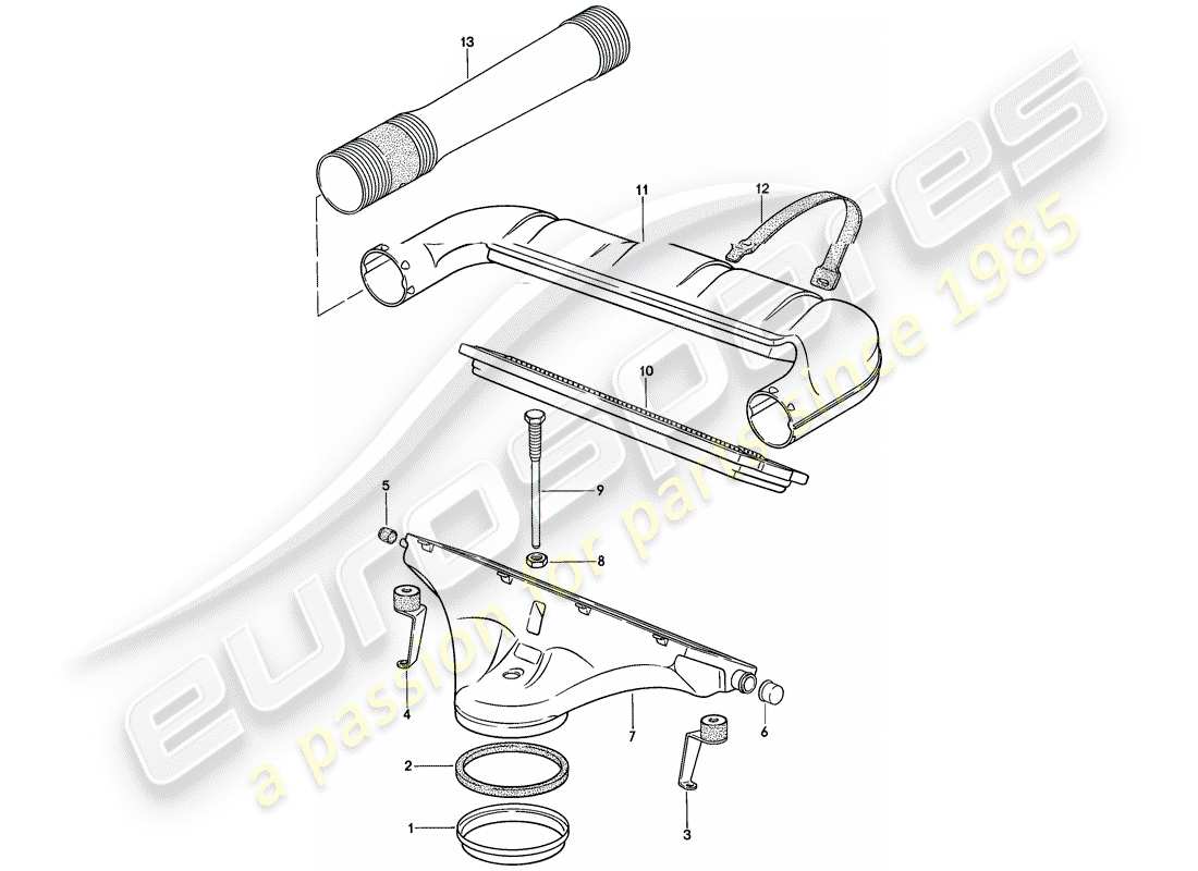 porsche 928 (1984) air cleaner - k-jetronic - d - mj 1983>> - mj 1983 part diagram