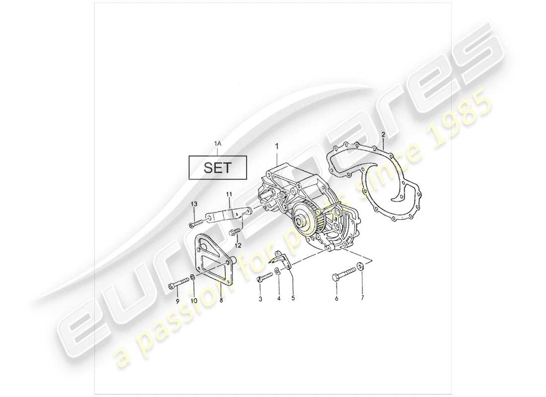 porsche 928 (1992) water pump part diagram