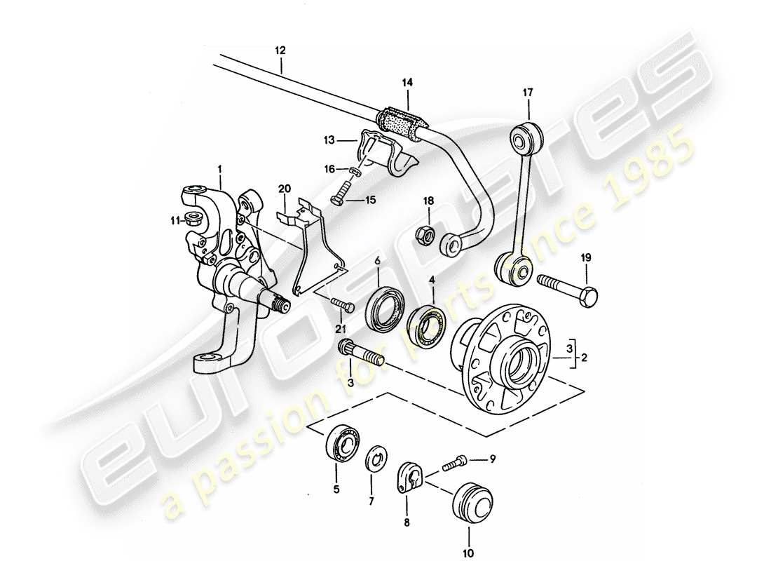 porsche 928 (1992) steering knuckle - lubricants part diagram