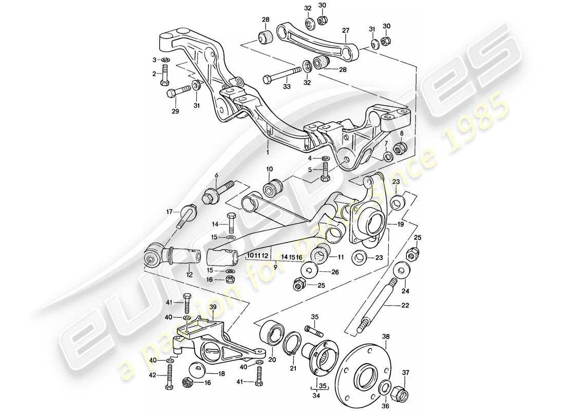 porsche 928 (1983) rear axle part diagram